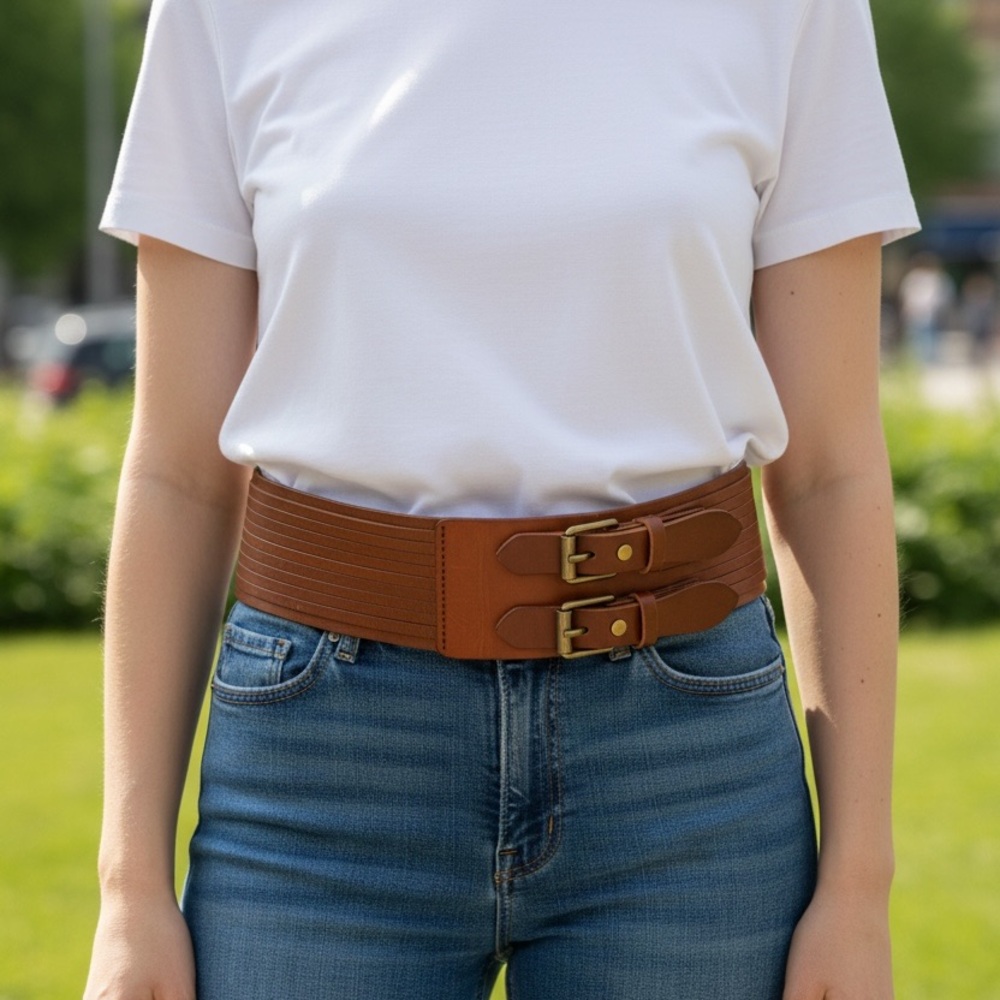 J.Crew wide brown belt, large